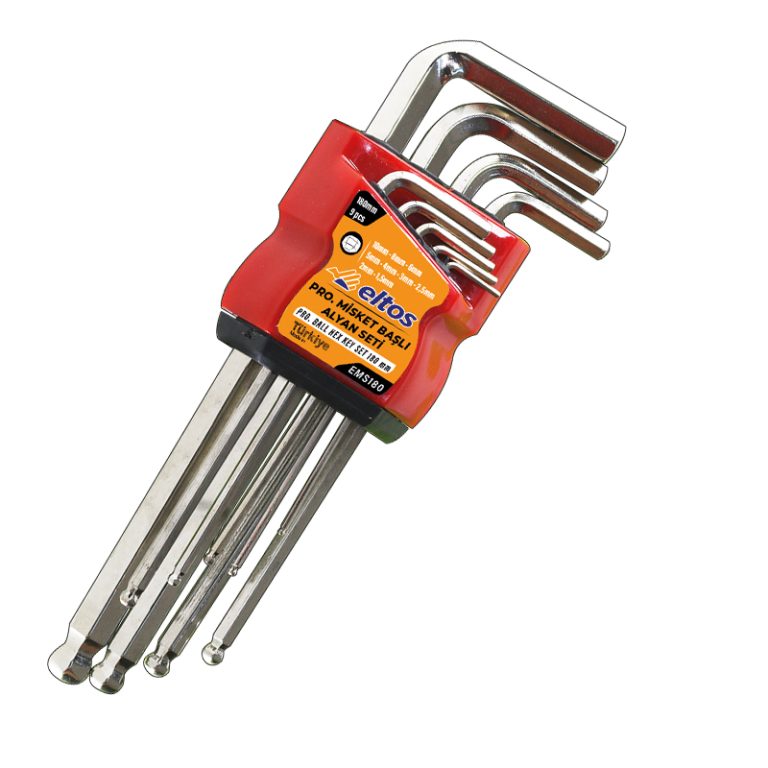 Eltos Profesyonel Misket Başlı Alyan Seti 9 Parça 180 MM
