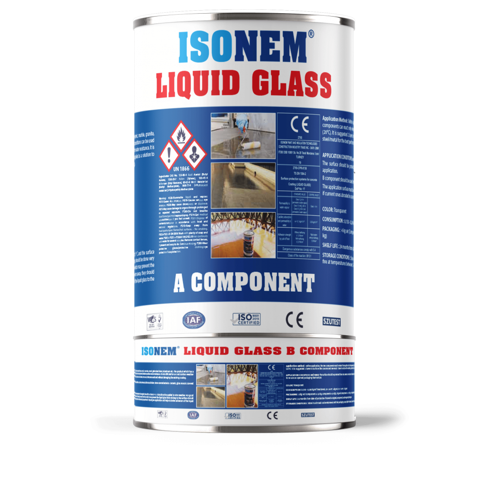 Isonem Liqiud Glass 2 Kg Set Sıvı Cam,Şefaf ve Parlak Su İzolasyonu