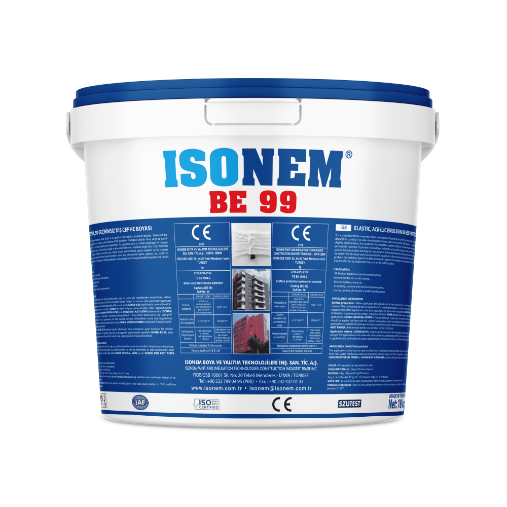 Isonem BE99 5 Kg %300 Elastik Geçirimsiz Dış Cephe Boyası