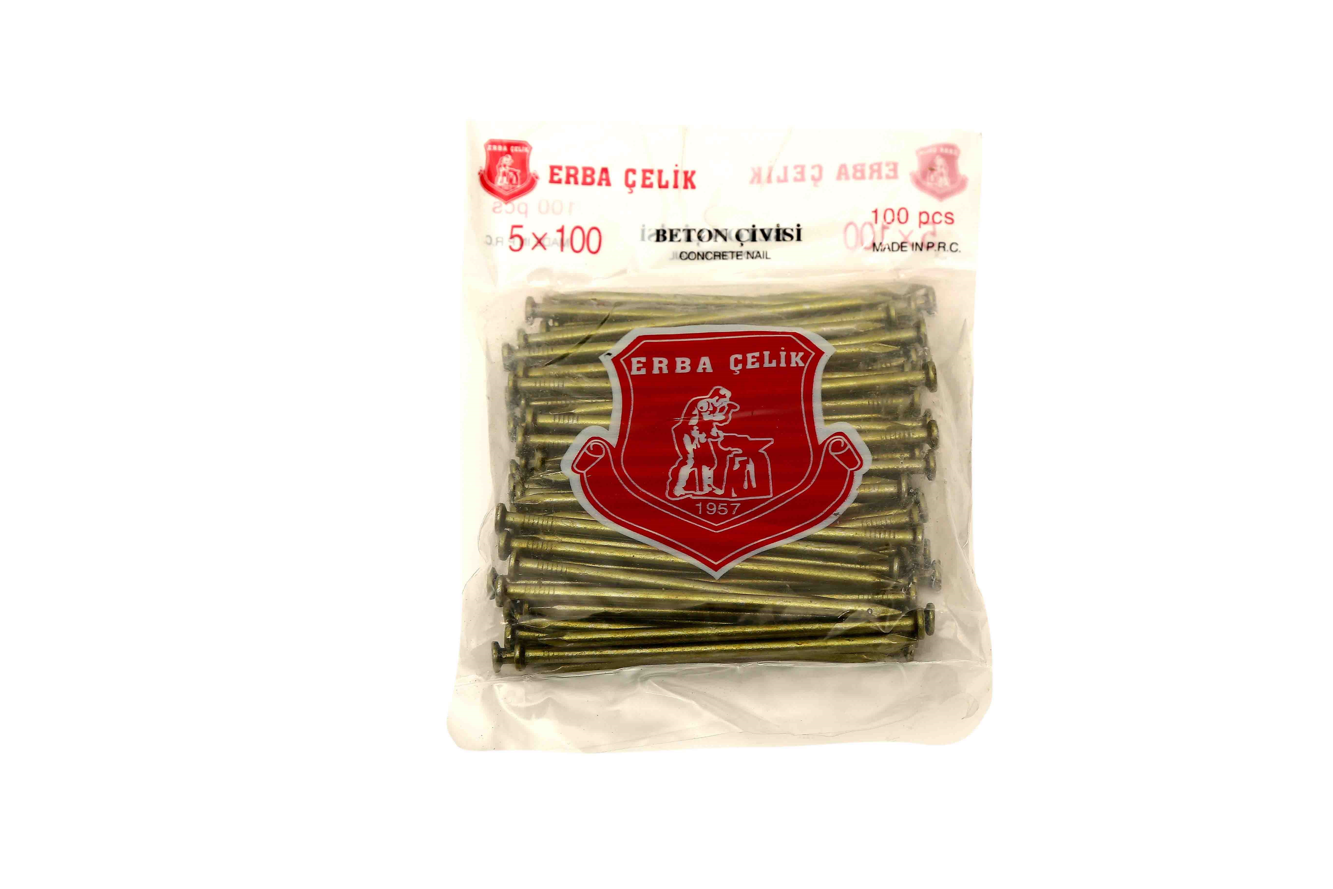 Erba Çelik Beton Çivisi 10 cm 100 Adet